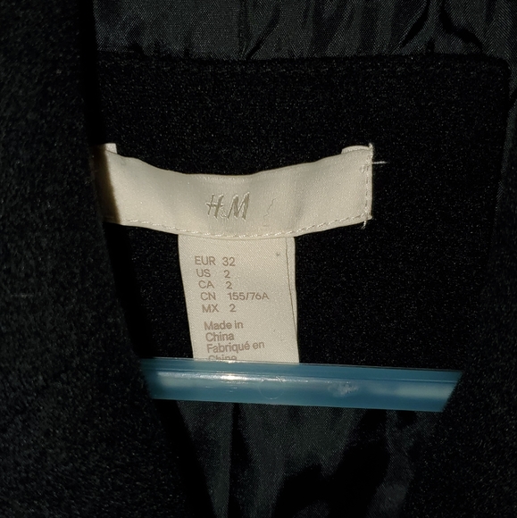 H&M Navy Blue Pea Coat - size 2 - Picture 5 of 5